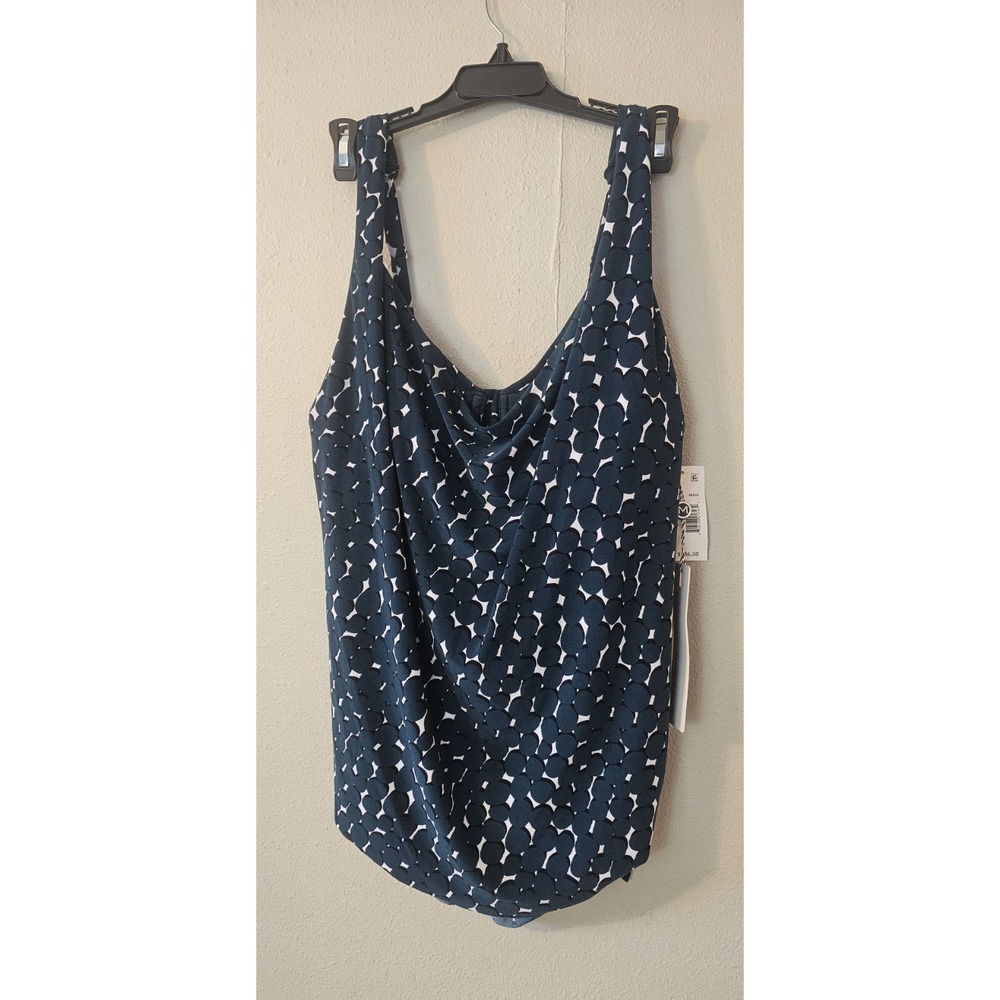 MAGICSUIT Size 8 Tankini Swimsuit Top Side Tie Teal Black Underwire NWT L505